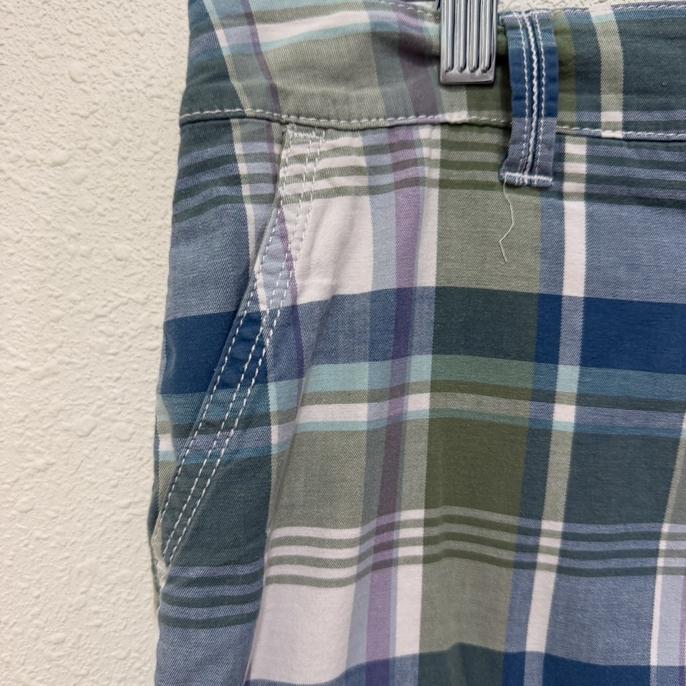 Sonoma Plaid Skort Women's size 10 Y2K Academia Pockets Green Blue Cotton - Picture 2 of 7